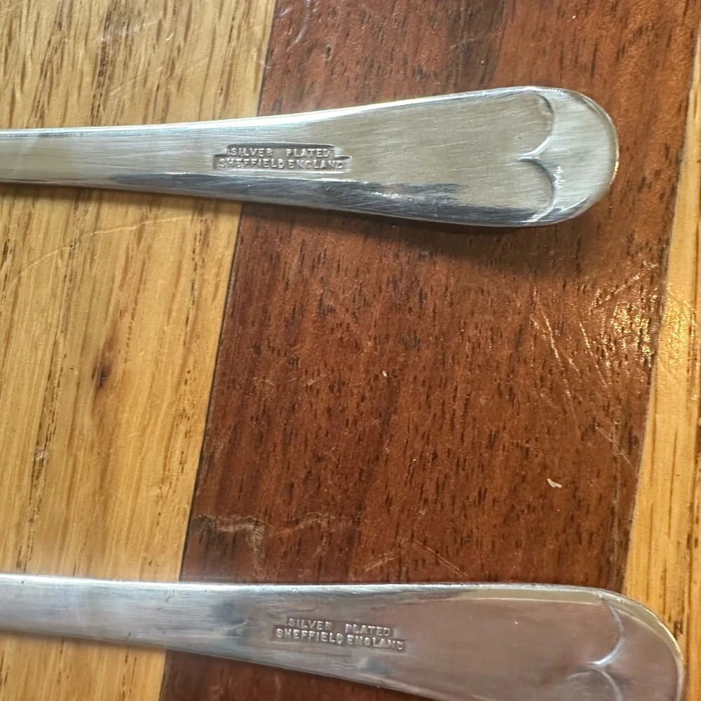Vintage Sheffield England Serving Set Silver Plated Salad Spoon & Fork